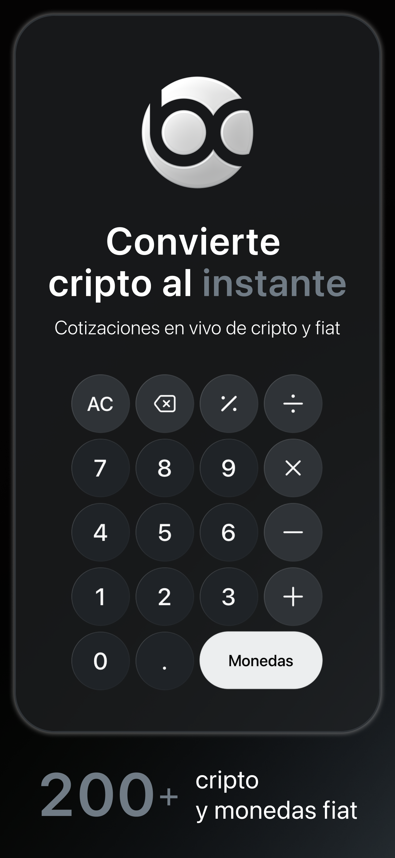 Bitcalc — convierte criptomonedas al instante con tipos de cambio en tiempo real
