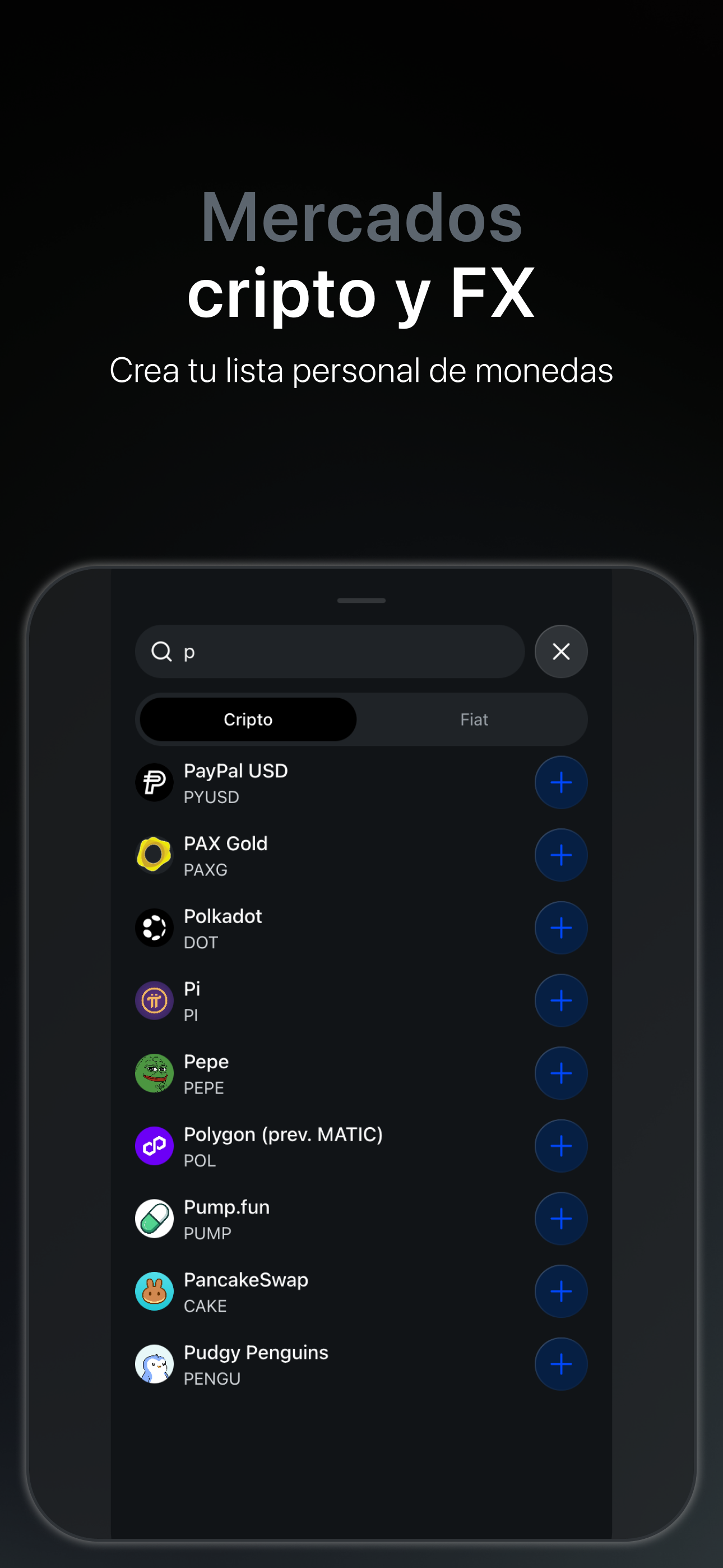 Bitcalc — mercados de criptomonedas y divisas, crea tu lista personal de monedas
