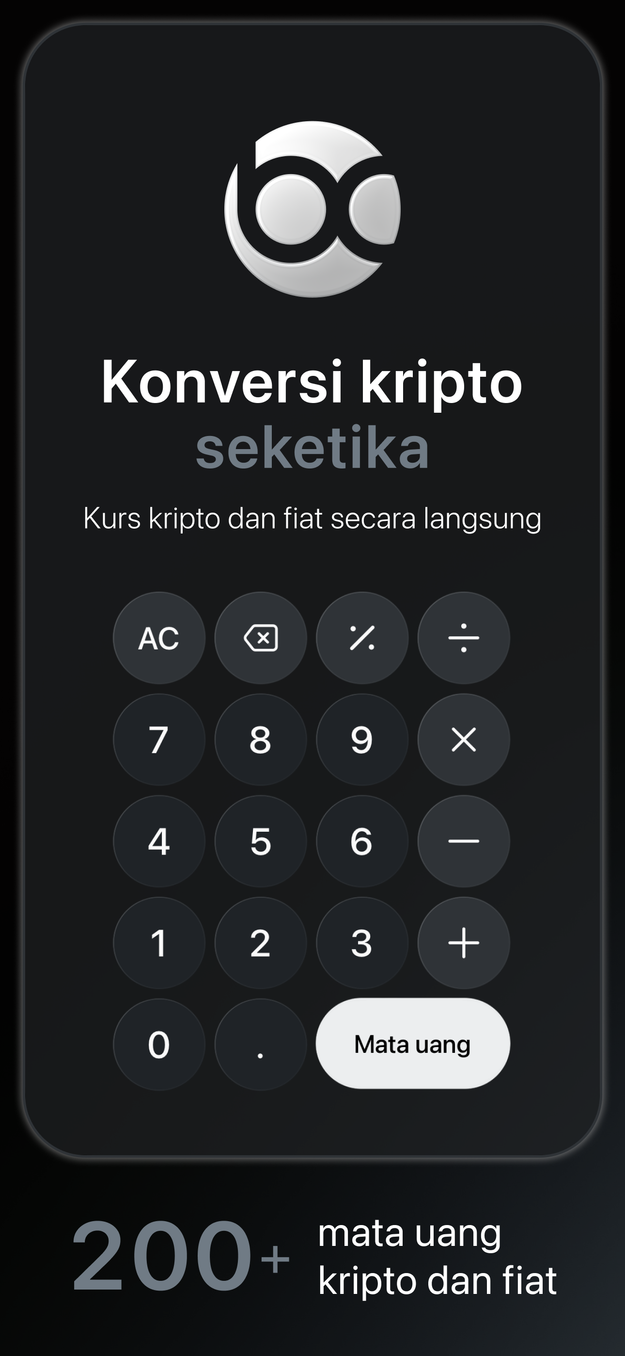 Bitcalc — konversi kripto secara instan dengan kurs real-time