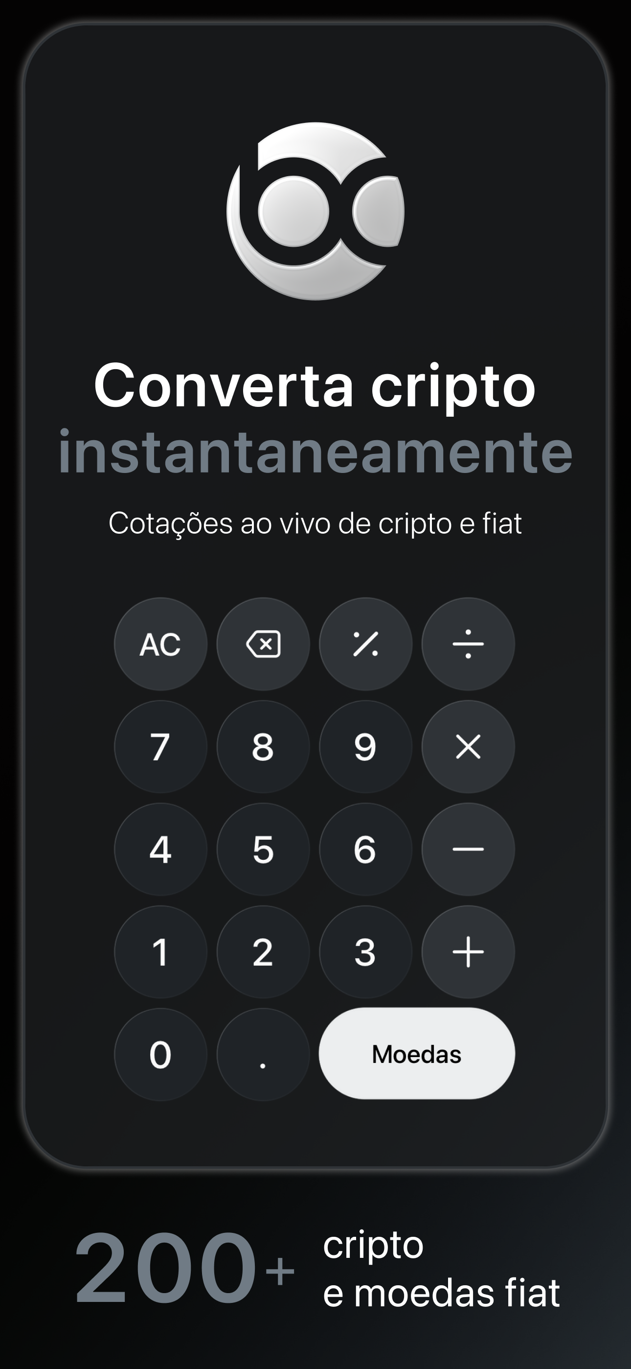 Bitcalc — converta criptomoedas instantaneamente com cotações em tempo real