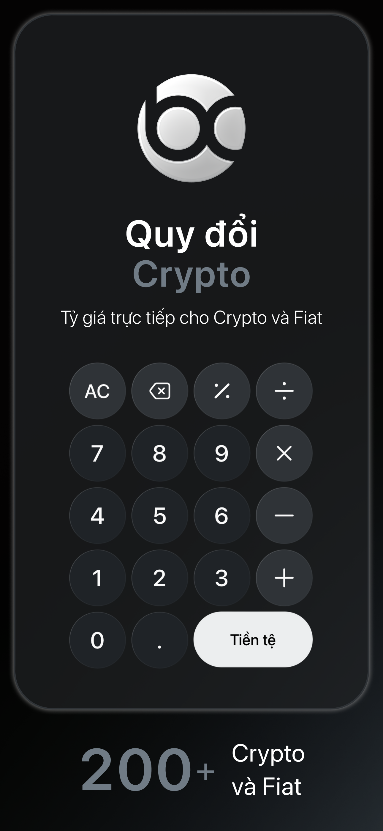 Bitcalc — chuyển đổi crypto tức thì với tỷ giá crypto và tiền tệ theo thời gian thực